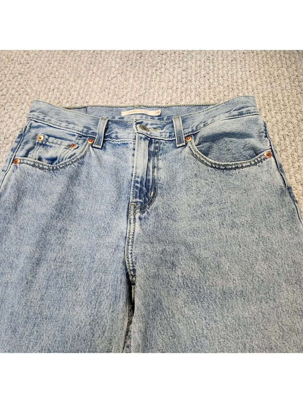 Levi's Low Pro Straight Light Wash Blue Denim Jeans Size 26